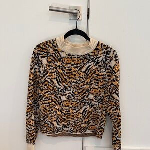 Rachel Comey Multicolor Crewneck Sweater in Cream, Black & Mustard